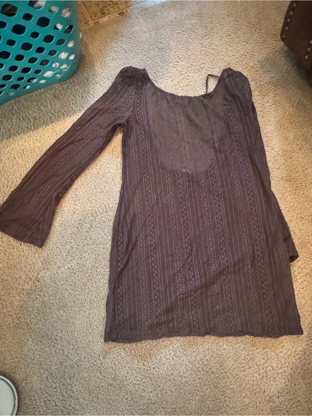 Target Brown Crochet-Texture Swim Coverup